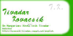 tivadar kovacsik business card